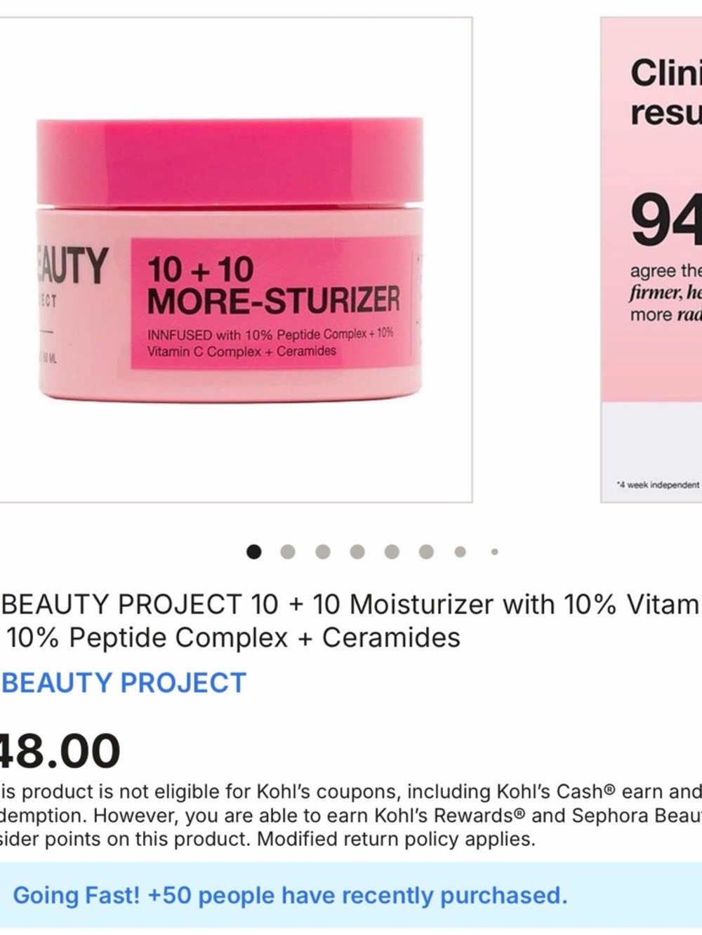 10+10 More-Sturizer Pink Moisturizer Cream - NEW IN BOX - Picture 6 of 7